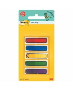 Samolepicí záložky se zásobníkem, mix barev, 12 x 43 mm, 5x 20 listů, tvar šipky, 3M POSTIT 70000380