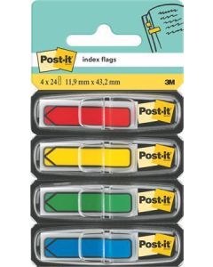 Samolepicí záložky se zásobníkem, mix barev, 12 x 43 mm, 4x 24 listů, tvar šipky, 3M POSTIT 70001449