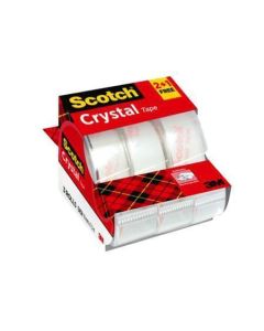 Lepicí páska s odvíječem "Crystal", 2+1 zdarma, 19 mm x 7,5 m, 3M SCOTCH