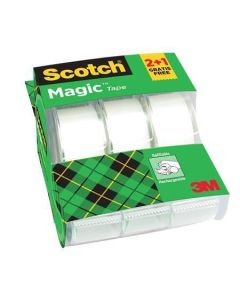 Lepicí páska "Magic Tape 810", 2+1, s odvíječem, 19 mm x 7,5 mm, 3M SCOTCH