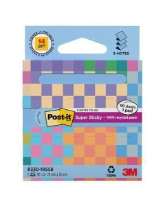 Samolepicí bloček "Super Sticky", pastelově modrá, "Z", 76 x 76 mm, 90 listů, 3M POSTIT 7100399315