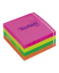 Samolepicí bloček, neon barvy, 76x76 mm, 400 lístků,TARTAN
