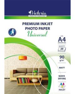 Fotografický papír "Universal", do inkoustové tiskárny, matný, A4, 90g, VICTORIA