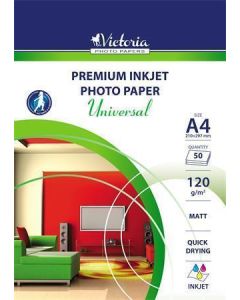 Fotografický papír "Universal", do inkoustové tiskárny, matný, A4, 120g, VICTORIA
