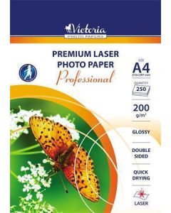 Fotografický papír "Professional", do laserové tiskárny, lesklý, A4, 200g, oboustranný, VICTORIA