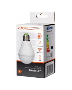LED žárovka Virone E27, 220-240V, 7W, 825lm, 4000k, neutrální bílá, 25000h, se senzorem pohybu