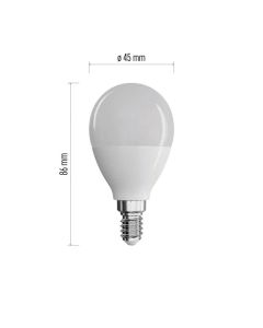 LED žárovka EMOS Lighting E14, 220-240V, 7.3W, 806lm, 2700k, teplá bílá, 30000h, Classic 86x45x45 mm