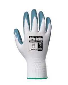 Ochranné rukavice, "Flexo Grip", šedo-bílá, nitril, velikost L