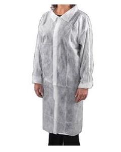 Plášť se suchými zipy, bílá, velikost L, jednorázový, PP, 10 ks/balení, 1212-20-L T