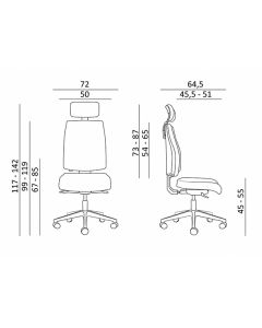 Powerton ERGO JANA Kancelářské ergonomické křeslo, žlutá