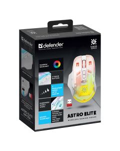 Defender ASTRO ELITE GM-056 Myš bezdrátová, transparentní, 3200DPI