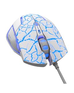 E-blue Mazer Pro Myš drátová, bílo-modrá, 2500DPI