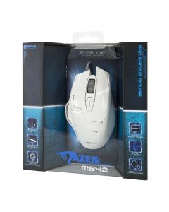 E-blue Mazer Myš drátová, bílá, 2500DPI