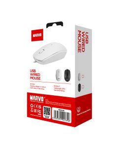 Marvo MS003 Myš drátová, bílá, 1000DPI