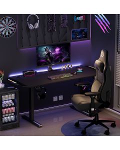 ULTRADESK Herní stůl LEVEL V2, 140x68cm, 72-117cm, elektricky nastavitelná výška, bez podložky