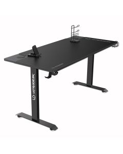 ULTRADESK Herní stůl MOMENTUM - Black, 152,5x70 cm, 75,5 cm, s XXL podložkou pod myš, držák sluchátek, nápojů, mobilu