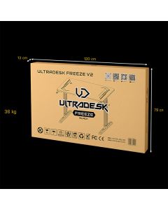 ULTRADESK Herní stůl FREEZE V2, 109x69 cm, 75 cm, povrch z tvrzeného skla ULTRA-GLASS