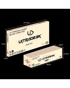 ULTRADESK Herní stůl QUEST, 140x70cm, 72-120cm, bílá-šedá