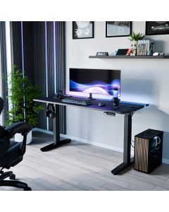 ULTRADESK Herní stůl VORTEX, 140,5x70cm, 72-122cm, černý