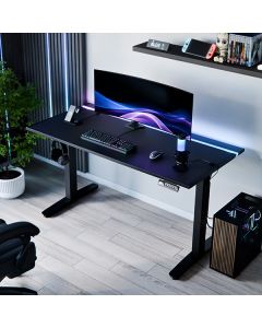 ULTRADESK Herní stůl VORTEX, 140,5x70cm, 72-122cm, bílý