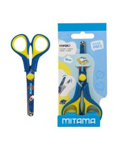 Nůžky "GOOD VIBES", modrá/žlutá, dětské, 13 cm, MITAMA 61286-90169