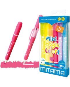 Zvýrazňovače sada "Magic Colors", dvojitý hrot, vymazatelné, 6ks, MITAMA 62573