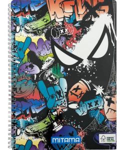 Spirálový sešit "Fantasy colours", A4+, linkovaný, 60 listů, skate, MITAMA 62620-90067