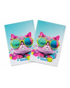 Sešit "Animal", 2ks, A4, čtverečkovaný, 40+2 listů, kočka, MITAMA