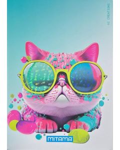 Sešit "Animal", A4, čtverečkovaný, 40+2 listů, kočka, MITAMA 62732-90097