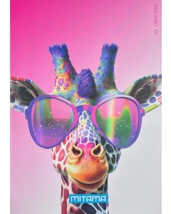 Sešit "Animal", A4, linkovaný s okraji, 40+2 listů, žirafa, MITAMA 62744-90112