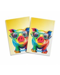 Sešit "Animal", 2ks, A4, linkovaný s okraji, 40+2 listů, prasátko, MITAMA