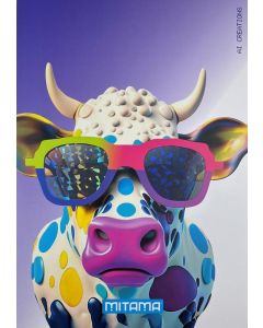 Sešit "Animal", A4, linkovaný s okraji, 40+2 listů, kráva, MITAMA 62744-90118