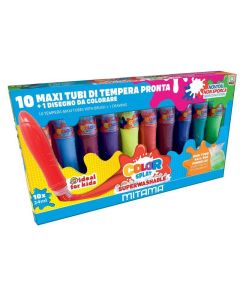 Temperové barvy, sada 10 barev, tuba se štětcem, MITAMA 62864