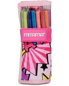 Penál plný "Glitter Roll", ice cream, rolovací, růžová, MITAMA 62908-90156