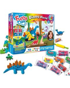 Modelína FUNNY DOO, sada "Dinos“, + formy + nástroje, MITAMA 63855