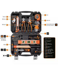 Sada nářadí, 10-200, 60 ks, velikost 1/4, kufřík,, NEO TOOLS