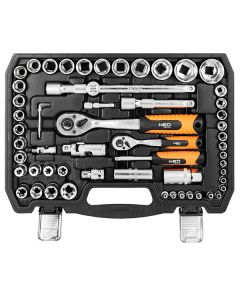 Sada nástrčných klíčů, 10-212, 108 ks, velikost 1/4 a 1/2, kufřík,, NEO TOOLS