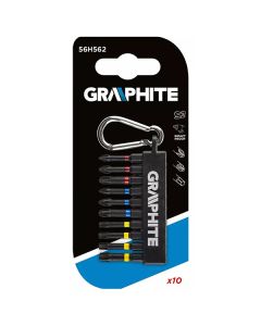 Tvrzené bity pro rázový utahovák, 56H562, sada 10ks, Graphite