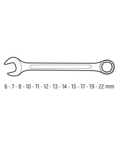 Očkoploché klíče, 09-752, Sada 12 ks, 6-22 mm, NEO TOOLS