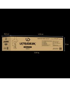 Polohovatelný držák ULTRADESK SKELETON Single pro monitor, 2-9KG, svorka a průchodka stolu, 17"-30", 75x75/100x100, černý