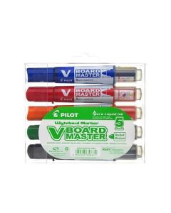Popisovače "V-Board Master" na bílou tabuli – sada, 5 barev, kuželový hrot, 2,3 mm, PILOT