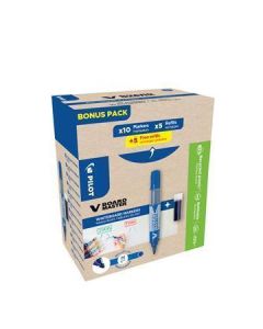 Popisovač na bílou tabuli "V-Board Master" + náplň, modrá, 2,3mm, kuželový hrot, PILOT, WBMA-L+WBS-L