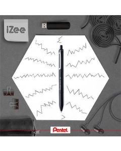 Kuličkové pero "iZee", černá, 0,35 mm, stiskací mechanismus, PENTEL BX467-A