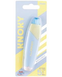 Korekční páska "Knoky", modro-žlutá, 5 mm x 6 m, znovu plnitelná, PENTEL