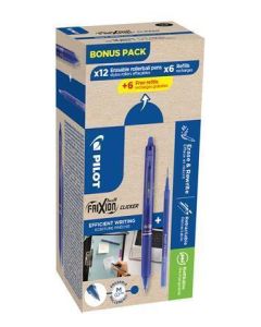 Roller "Frixion Clicker, Bonus Pack", modrá + náplň, 0,7/0,35mm, vymazatelný, PILOT BLRT-GREENPACK-L