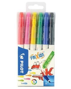 Fixy "Frixion Colors", sada, 6 barev, 0,39-0,7 mm, vymazatelné, PILOT