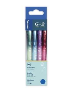 Gelové pero "G-2 Bubble", mix barev, sada, 0,32 mm, 4 ks, stiskací mechanismus, PILOT 449065
