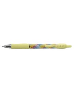 Gelové pero "G-2 Flow", modrá, 0,32 mm, stiskací mechanismus, žluté tělo, PILOT BL-G27-FLY-B