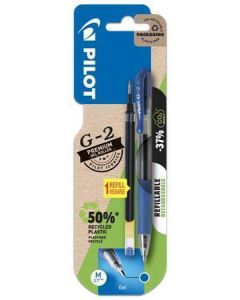 Gelové pero "G-2" + náplň, modrá, 0,32 mm, stiskací mechanismus, s náplní, PILOT, BL-G2-7-L+BLS-G2-7