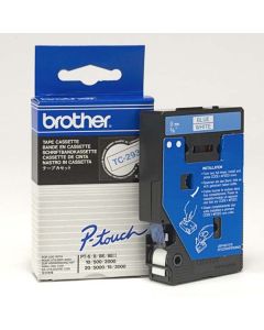 Brother originální páska do tiskárny štítků, Brother, TC-293, modrý tisk/bílý podklad, laminovaná, 7.7m, 9mm